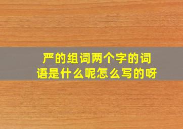 严的组词两个字的词语是什么呢怎么写的呀