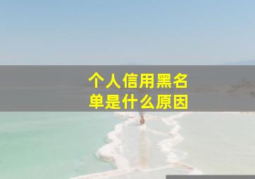 个人信用黑名单是什么原因