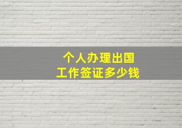 个人办理出国工作签证多少钱