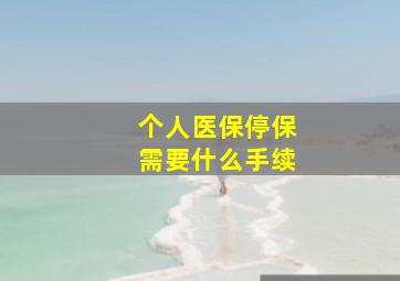 个人医保停保需要什么手续