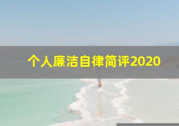 个人廉洁自律简评2020