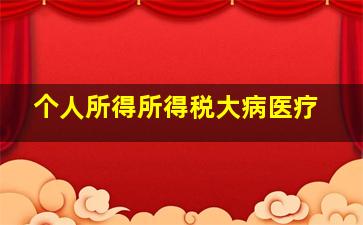 个人所得所得税大病医疗