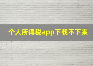 个人所得税app下载不下来