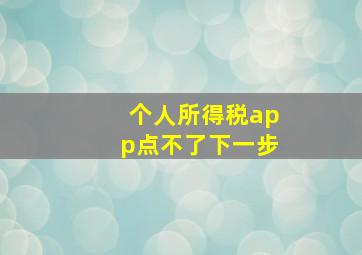 个人所得税app点不了下一步