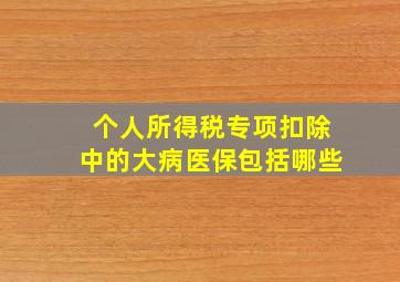 个人所得税专项扣除中的大病医保包括哪些