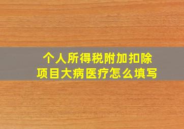 个人所得税附加扣除项目大病医疗怎么填写