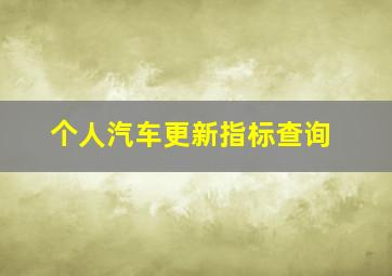 个人汽车更新指标查询