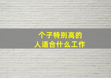 个子特别高的人适合什么工作