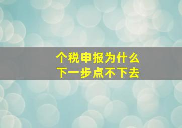 个税申报为什么下一步点不下去