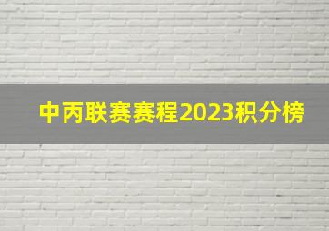 中丙联赛赛程2023积分榜