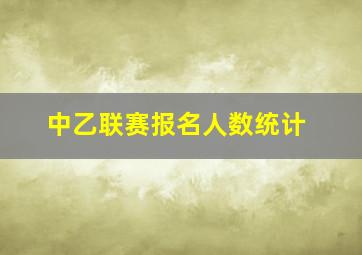 中乙联赛报名人数统计