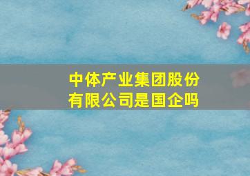 中体产业集团股份有限公司是国企吗