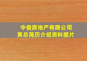 中俊房地产有限公司黄总简历介绍资料图片