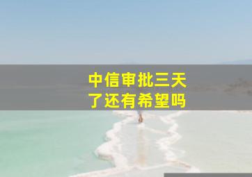 中信审批三天了还有希望吗