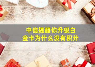 中信提醒你升级白金卡为什么没有积分