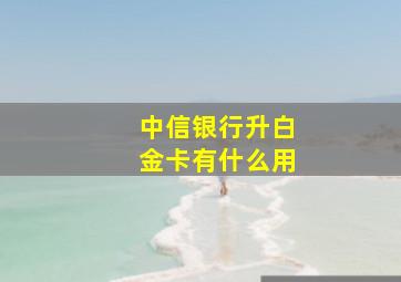 中信银行升白金卡有什么用