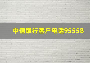 中信银行客户电话95558