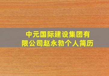 中元国际建设集团有限公司赵永勃个人简历