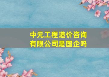 中元工程造价咨询有限公司是国企吗