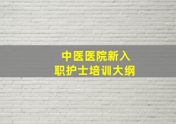 中医医院新入职护士培训大纲