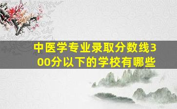 中医学专业录取分数线300分以下的学校有哪些