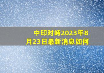 中印对峙2023年8月23日最新消息如何