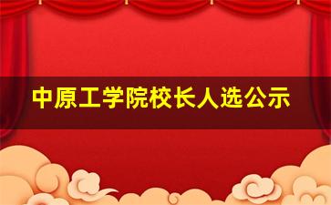 中原工学院校长人选公示