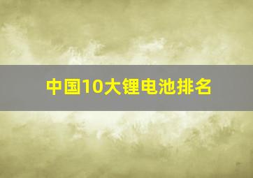 中国10大锂电池排名