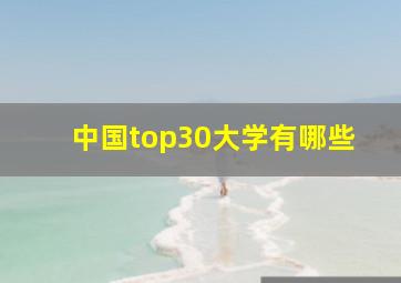 中国top30大学有哪些