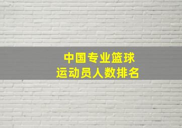 中国专业篮球运动员人数排名