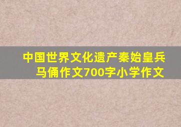 中国世界文化遗产秦始皇兵马俑作文700字小学作文