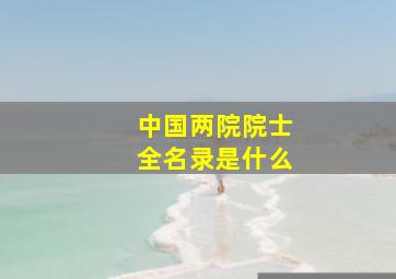 中国两院院士全名录是什么