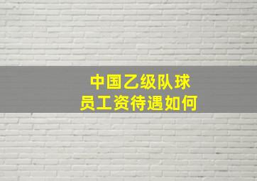 中国乙级队球员工资待遇如何