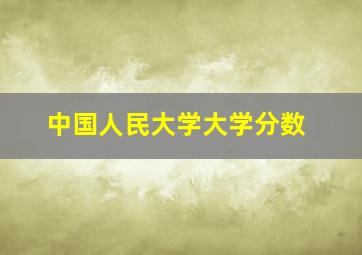 中国人民大学大学分数