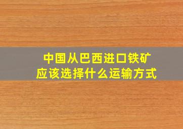 中国从巴西进口铁矿应该选择什么运输方式