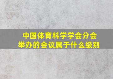 中国体育科学学会分会举办的会议属于什么级别