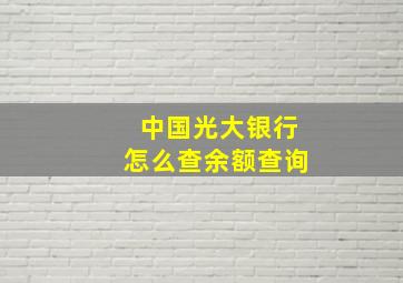 中国光大银行怎么查余额查询