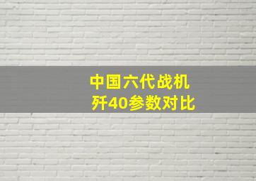 中国六代战机歼40参数对比