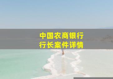 中国农商银行行长案件详情