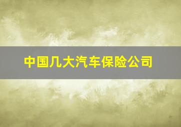 中国几大汽车保险公司