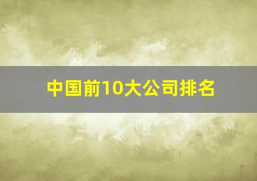 中国前10大公司排名