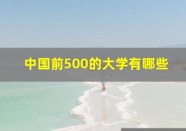 中国前500的大学有哪些