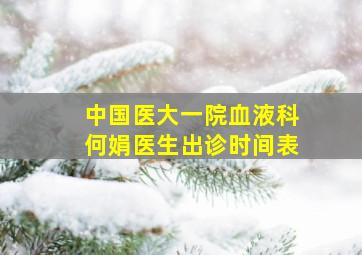 中国医大一院血液科何娟医生出诊时间表