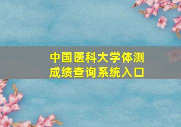 中国医科大学体测成绩查询系统入口