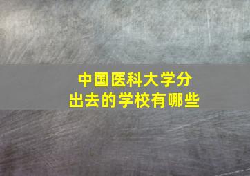 中国医科大学分出去的学校有哪些