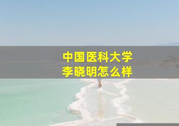 中国医科大学李晓明怎么样