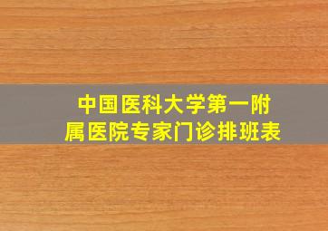 中国医科大学第一附属医院专家门诊排班表