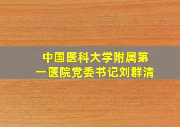 中国医科大学附属第一医院党委书记刘群清