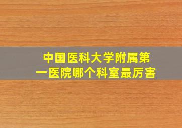 中国医科大学附属第一医院哪个科室最厉害