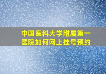 中国医科大学附属第一医院如何网上挂号预约